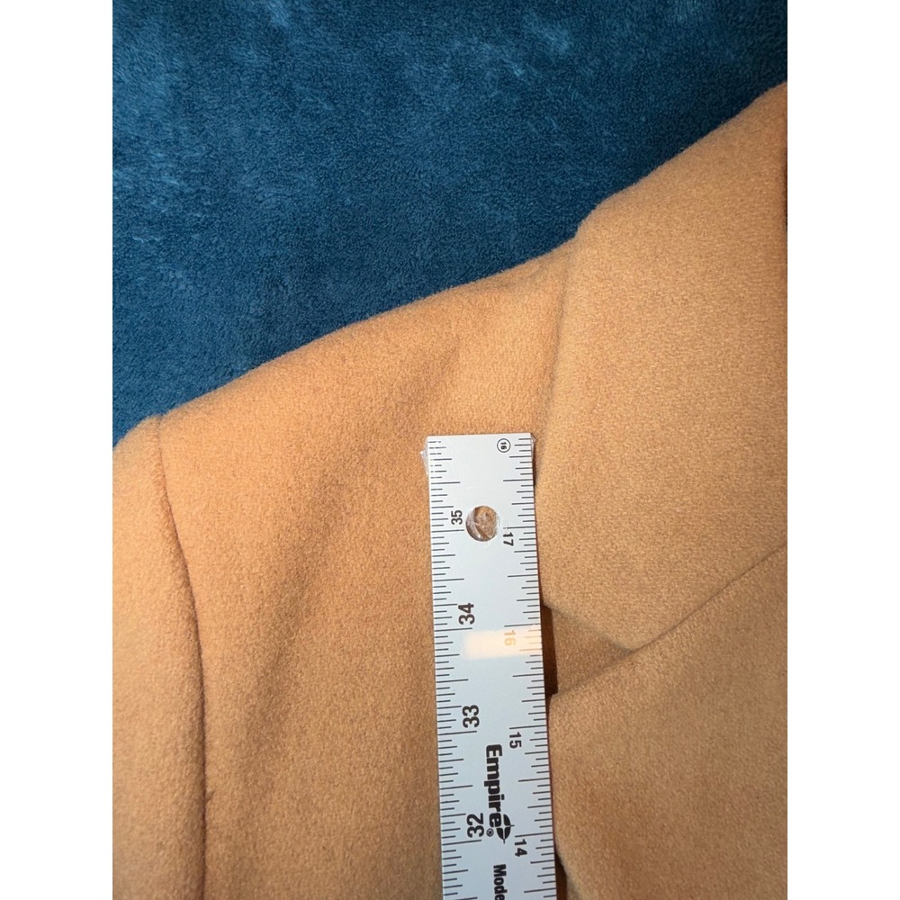 ASOS Mens Camel Wool Blend Overcoat Tan Longline Topcoat Jacket Size Medium - Picture 3 of 5